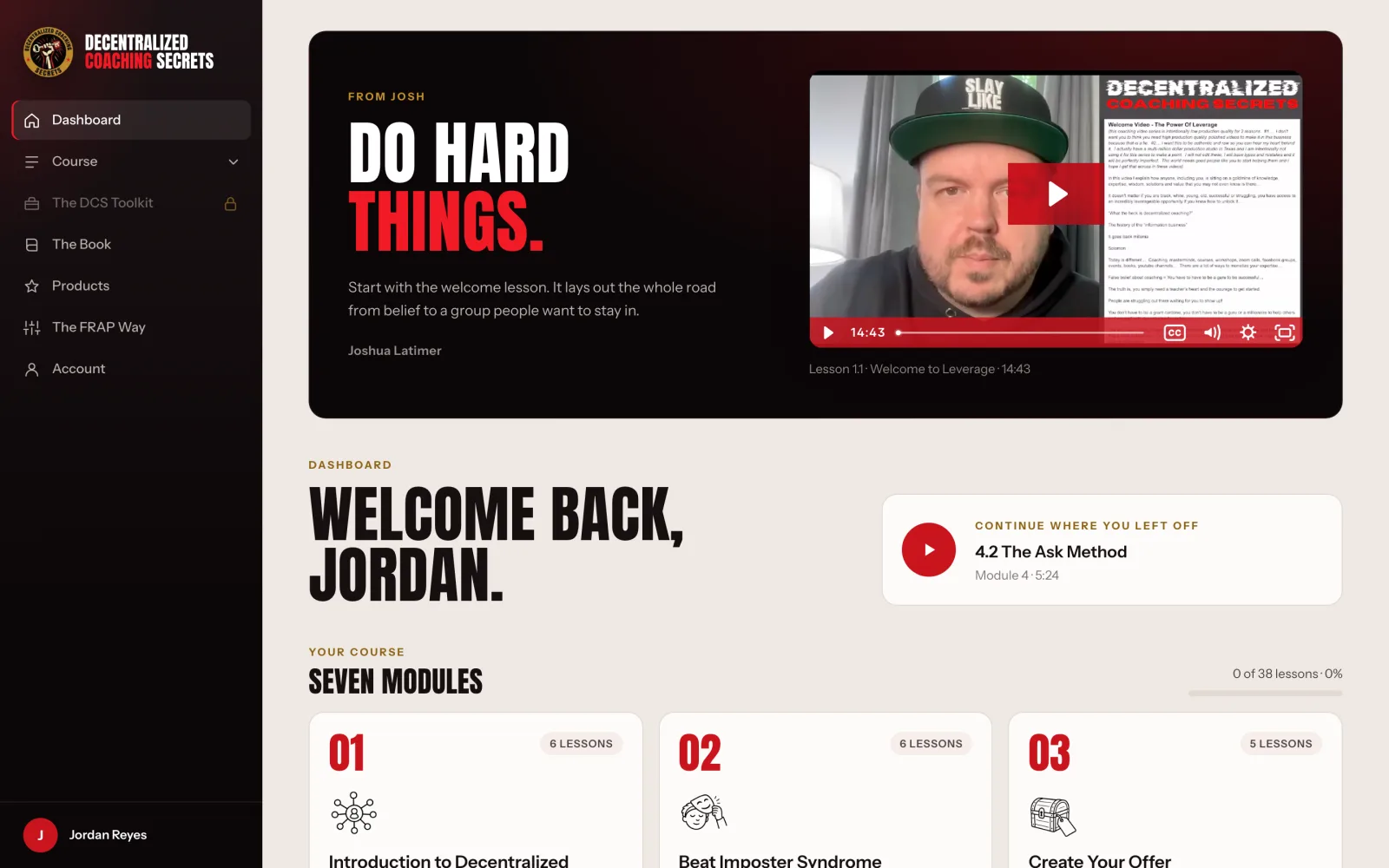 The Decentralized Coaching Secrets members area: your home base